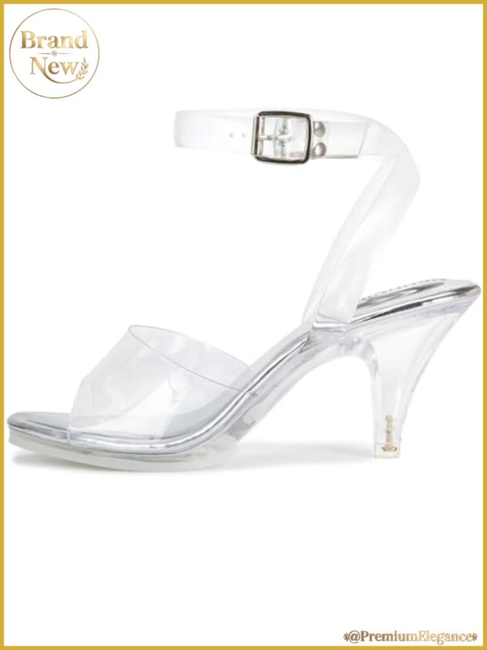 Clear Stiletto Heel Sandals Ankle Strap Peep Toe Platform